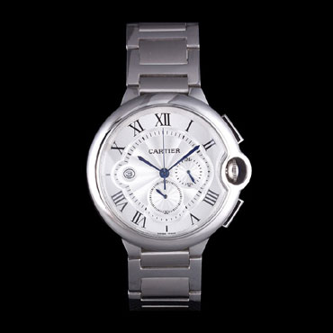 Cartier Ballon Bleu Chronograph White Dial Stainless Steel Case And Bracelet CTR5876