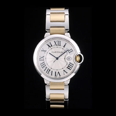 Cartier Ballon Bleu 42mm White Dial Stainless Steel Case Two Tone Gold Bracelet CTR5884