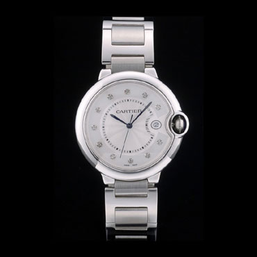 Cartier Ballon Bleu 42mm White Dial Stainless Steel Case Two Tone Silver Bracelet CTR5907