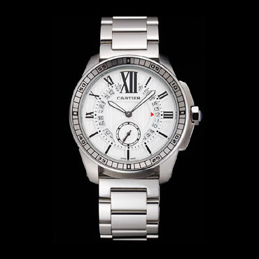 Cartier Calibre De Cartier Small Seconds White Dial Stainless Steel Case And Bracelet CTR5927