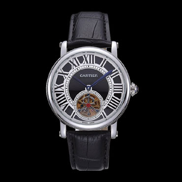 Cartier Rotonde Flying Tourbillon Black Dial CTR6007