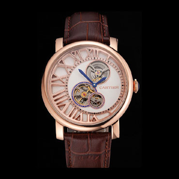 Cartier Rotonde De Cartier Flying Tourbillon White Dial Rose Gold Numerals Rose Gold Case CTR6013