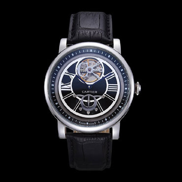 Cartier Rotonde Flying Tourbillon Black Dial CTR6018