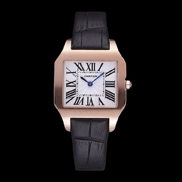 Cartier Santos 100 Polished Rose Gold Bezel CTR6045