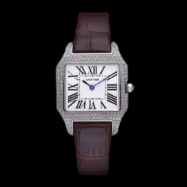 Cartier Santos 100 Diamond Silver Bezel CTR6063