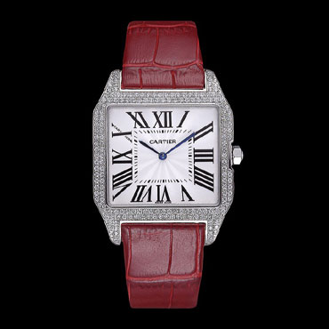 Cartier Santos 100 Diamond Silver Bezel CTR6072