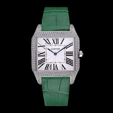 Cartier Santos 100 Diamond Silver Bezel CTR6073