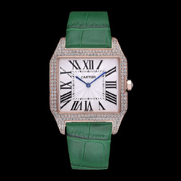 Cartier Santos 100 Diamond Rose Gold Bezel CTR6074