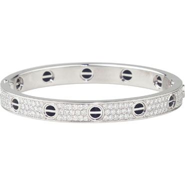 Cartier Love bracelet diamond paved ceramic N6032417