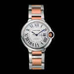 Swiss Cartier Ballon Bleu 36mm Silver Dial Stainless Steel Case Two Tone Gold Bracelet CTR5918