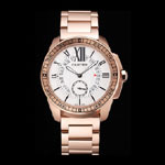 Cartier Calibre De Cartier Small Seconds White Dial Rose Gold Case And Bracelet CTR5924