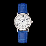 Cartier Ronde White Dial Diamond Hour Marks Stainless Steel Case Blue Leather Strap CTR5951