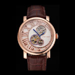 Cartier Rotonde De Cartier Flying Tourbillon White Dial Rose Gold Numerals Rose Gold Case CTR6013