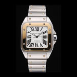 Swiss Cartier Santos De Cartier Galbee Yellow Gold and Steel Case Steel Bracelet CTR6054