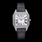 Cartier Santos 100 Diamond Silver Bezel CTR6064