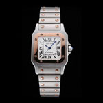 Swiss Cartier Santos De Cartier Galbee Rose Gold and Steel Case Steel Bracelet Small CTR6080