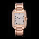 Cartier Tank Anglaise 36mm White Dial Diamonds Rose Gold Case Rose Gold Bracelet CTR6098