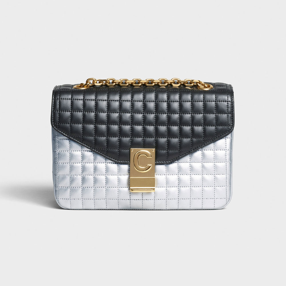 Celine Medium C Bag in Bicolour Laminated Quilted Calf 187253BFF 36SB: Image 1