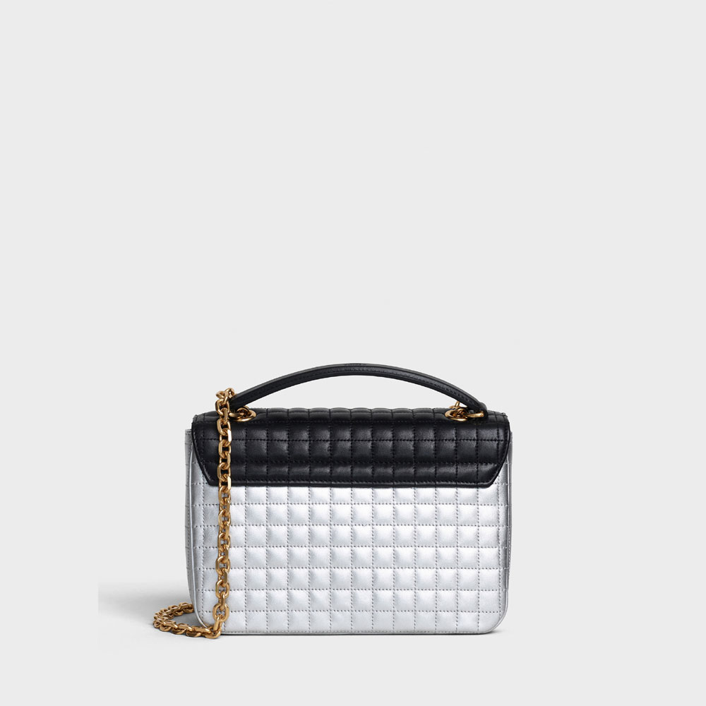 Celine Medium C Bag in Bicolour Laminated Quilted Calf 187253BFF 36SB: Image 2