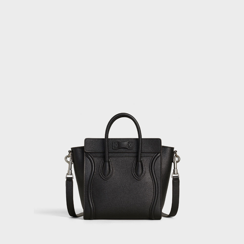 Celine Nano Luggage bag in drummed calfskin 189243DRU 38NO: Image 2