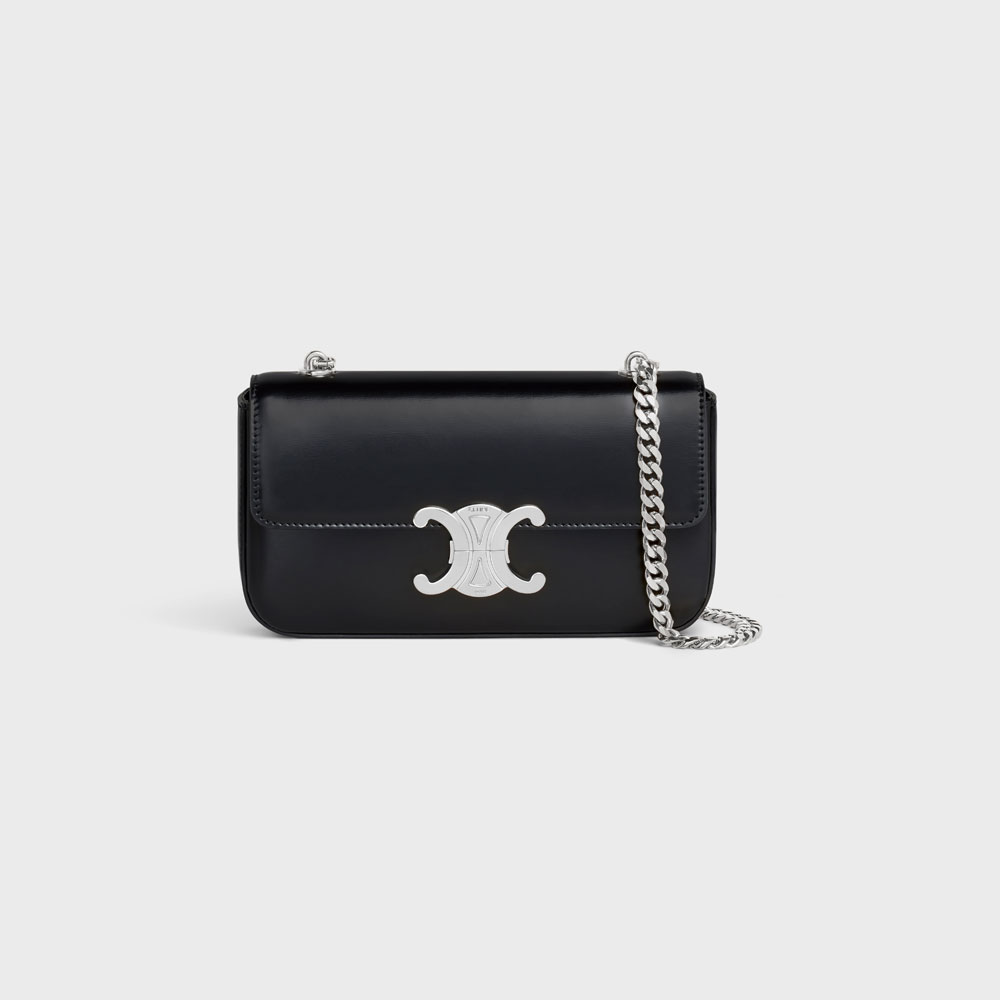 Celine Chain Shoulder Bag Triomphe In Shiny Calfskin 197993BF4 38SI: Image 1