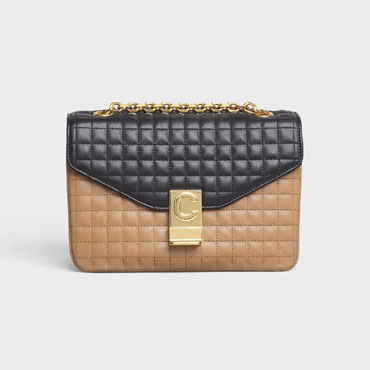 Celine Medium C Bag in Bicolour Quilted Calfskin 187253BFD 02LL