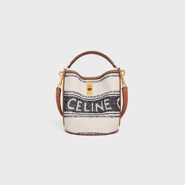 Teen Bucket 16 Striped Textile With Celine Jacquard 197572ERF 01WB