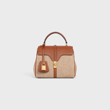 Celine Mini 16 In Textile Natural Calfskin 197982EJ8 02ET