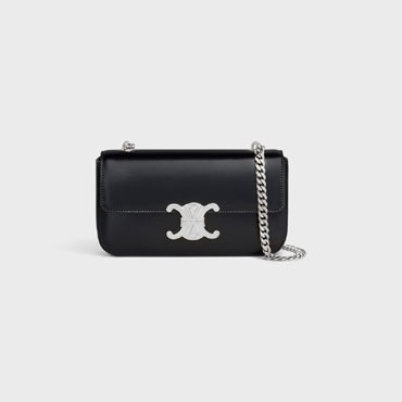 Celine Chain Shoulder Bag Triomphe In Shiny Calfskin 197993BF4 38SI