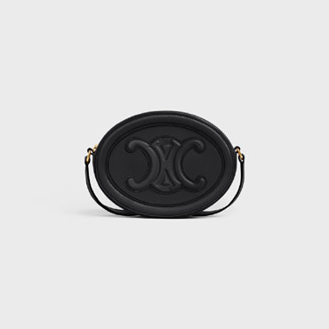 Celine Oval Bag Cuir Triomphe In Smooth Black 198603DXC 38NO