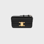 Celine Triomphe Shoulder Bag In Shiny Calfskin - Black 194143BF4 38NO