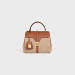 Celine Mini 16 In Textile Natural Calfskin 197982EJ8 02ET