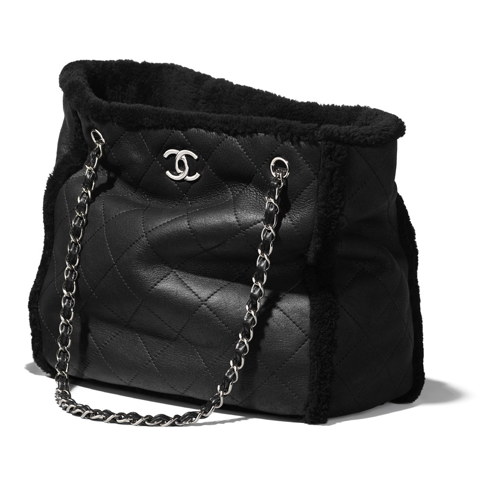 Chanel shearling lambskin ruthenium finish metal A57739 Y83868 94305: Image 3