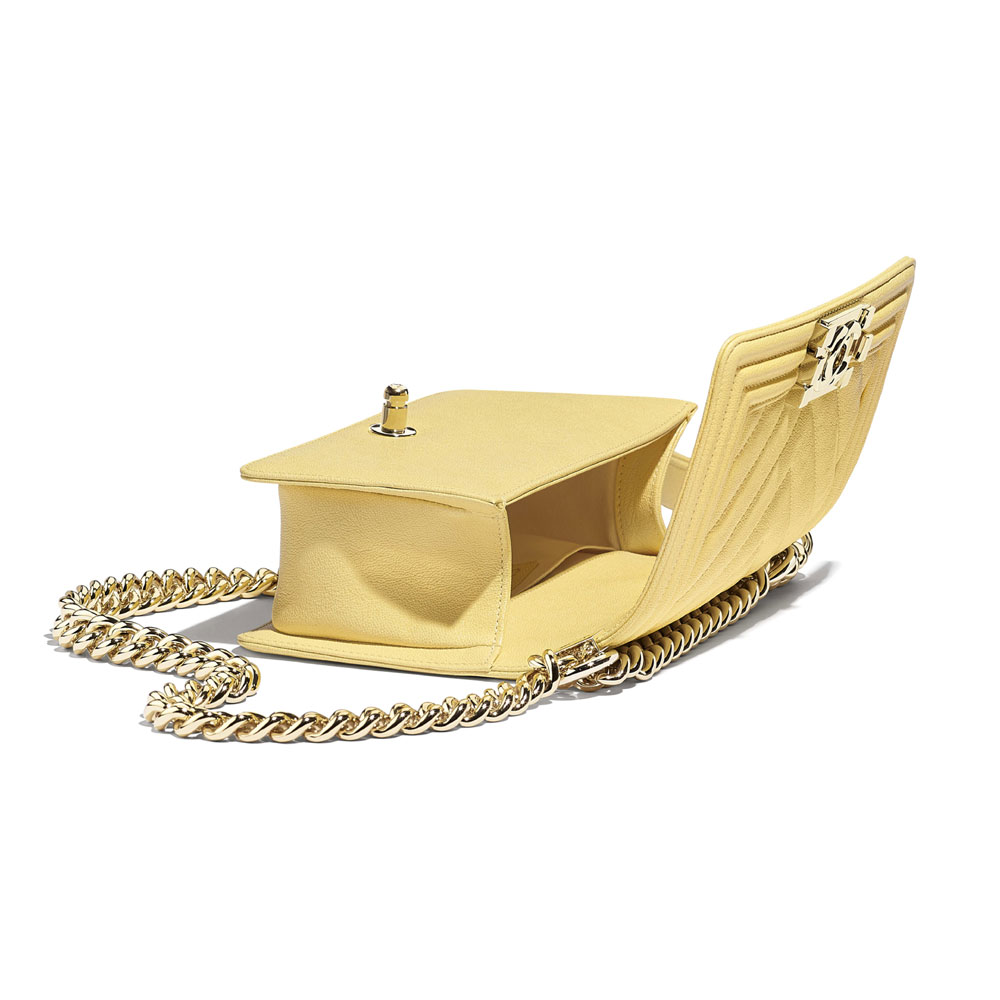 Yellow Small Boy Chanel Handbag A67085 B00315 N0895: Image 3