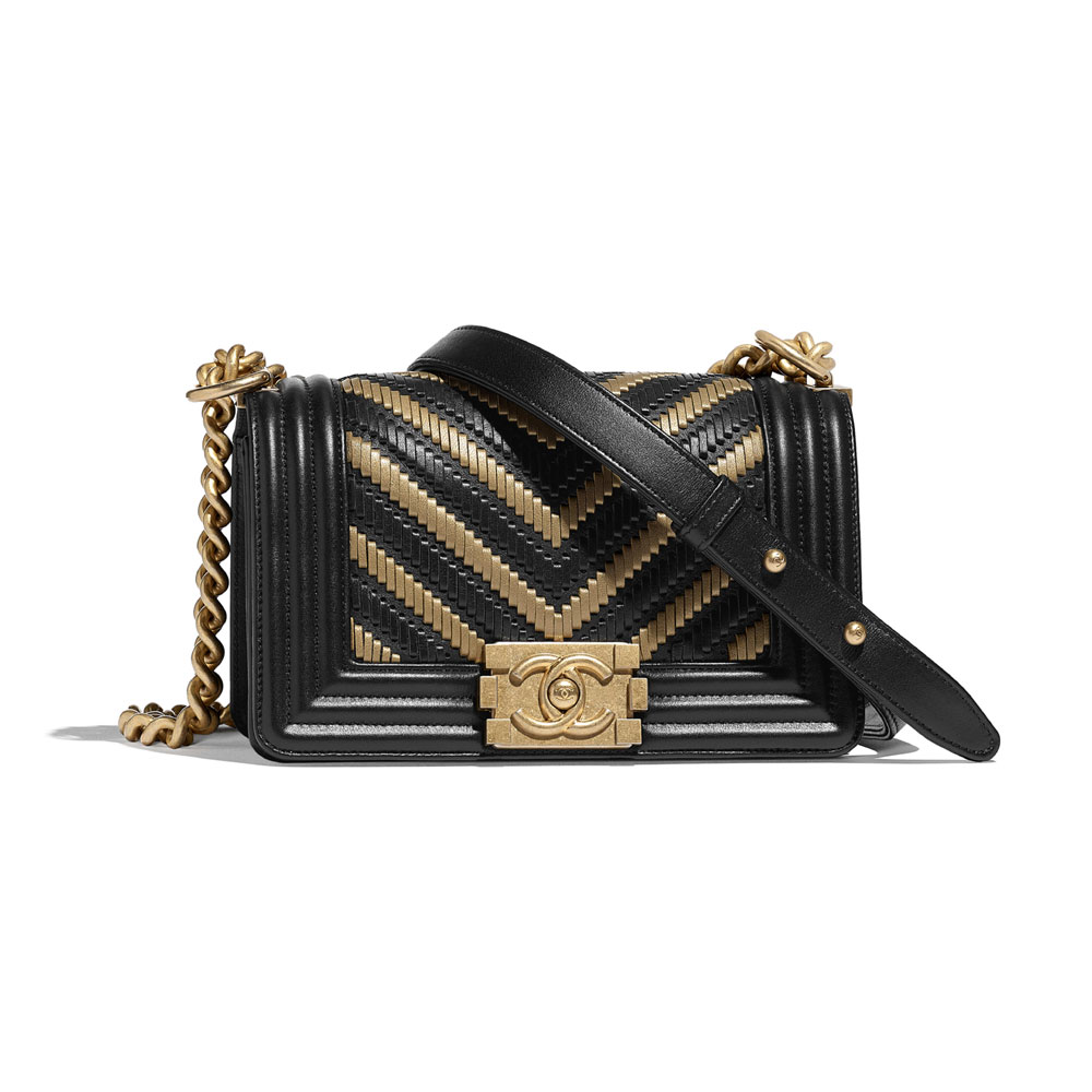 Black Gold Small Boy Chanel Handbag A67085 B00696 N0784: Image 1