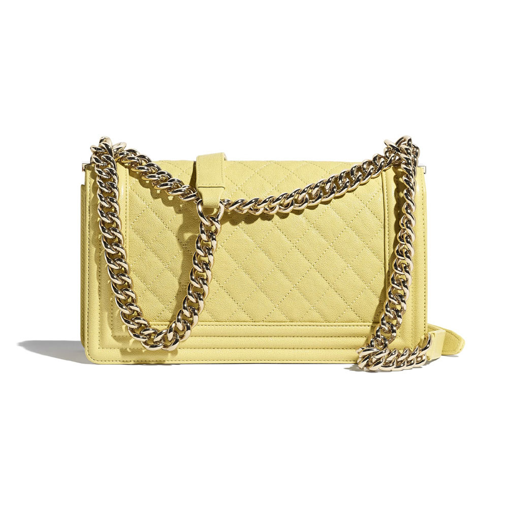 Chanel Grained Calfskin Yellow BOY Chanel bag A67086 B00317 N9309: Image 2