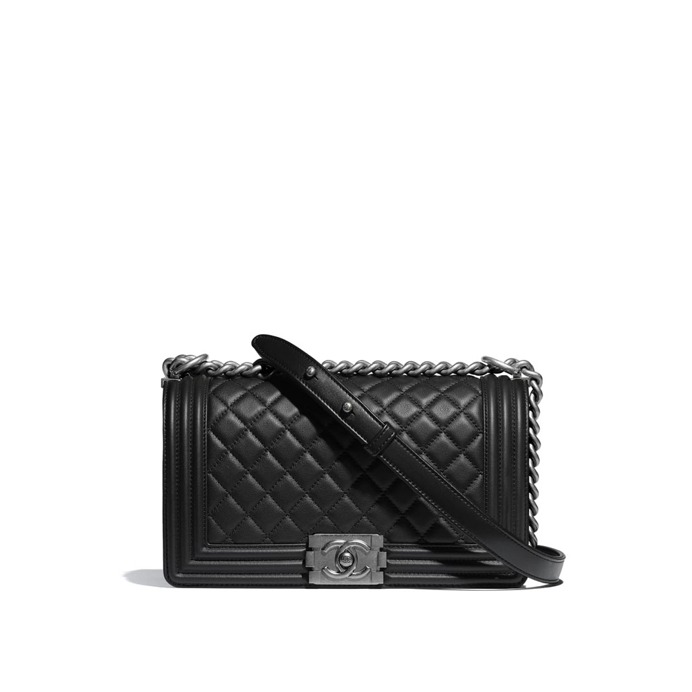 boy chanel bag calfskin ruthenium finish metal A67086 Y09953 94305: Image 1