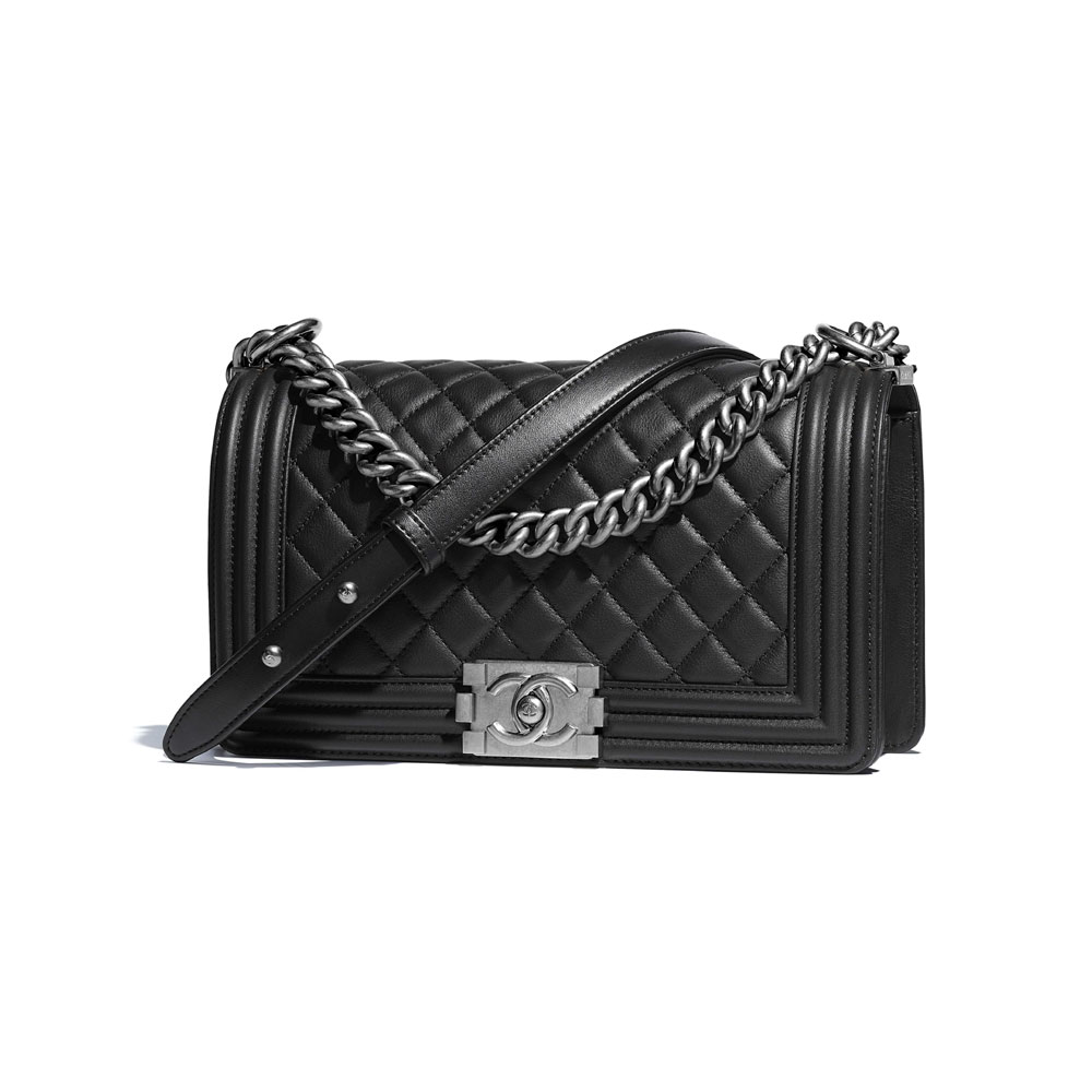 boy chanel bag calfskin ruthenium finish metal A67086 Y09953 94305: Image 3