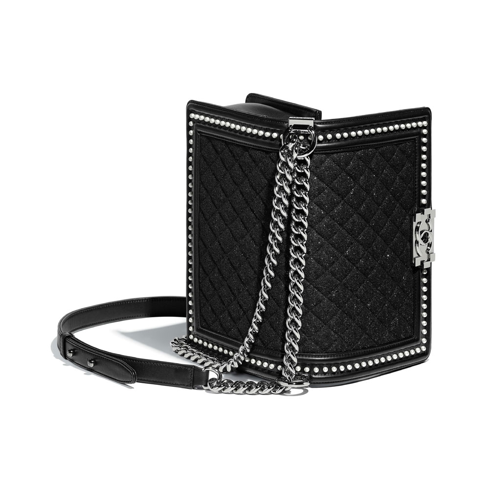 boy chanel bag tweed calf imitation pearls ruthenium A67086 Y83826 K1035: Image 3