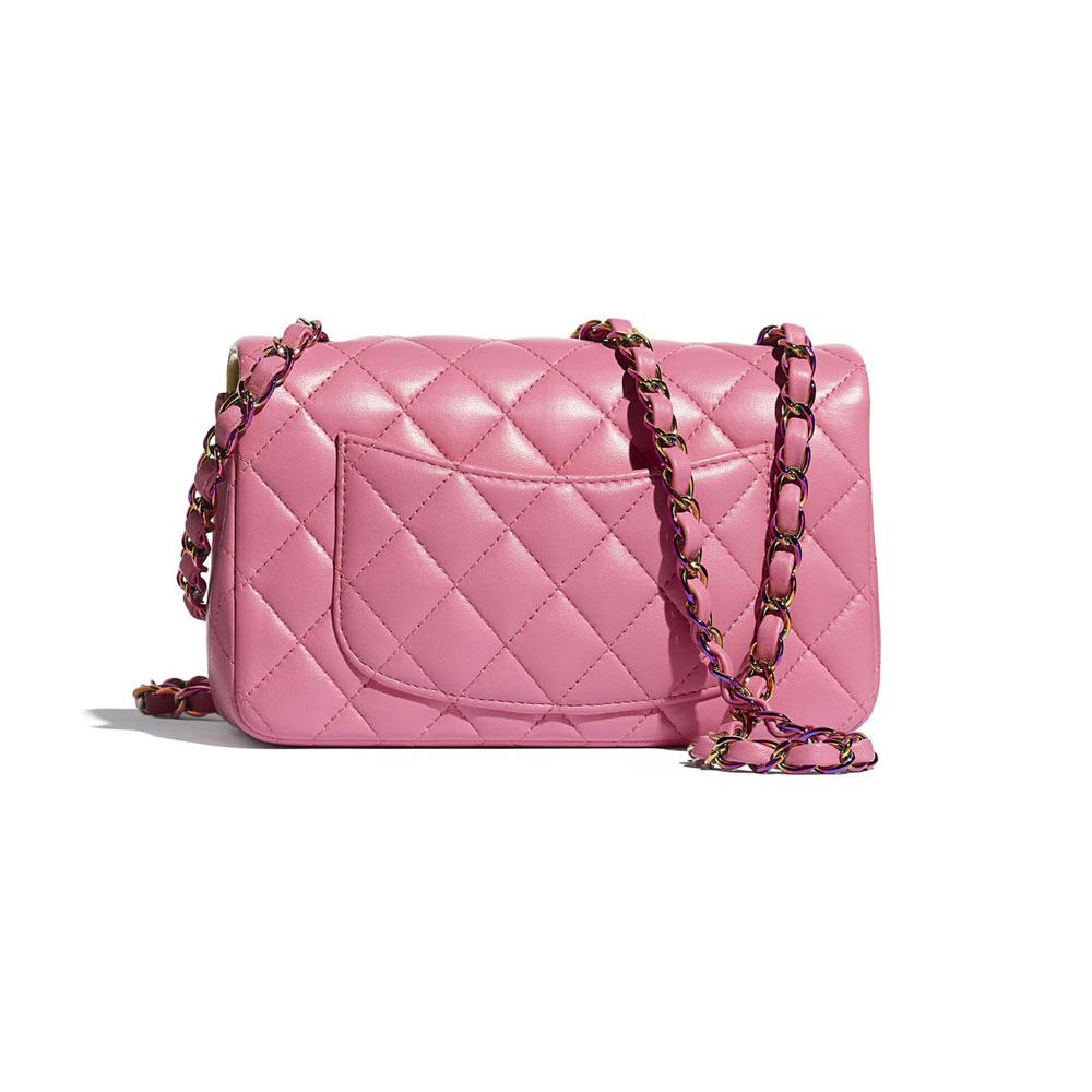 Chanel Lambskin Rainbow Metal Pink Mini Flap Bag A69900 B05187 NB358: Image 2