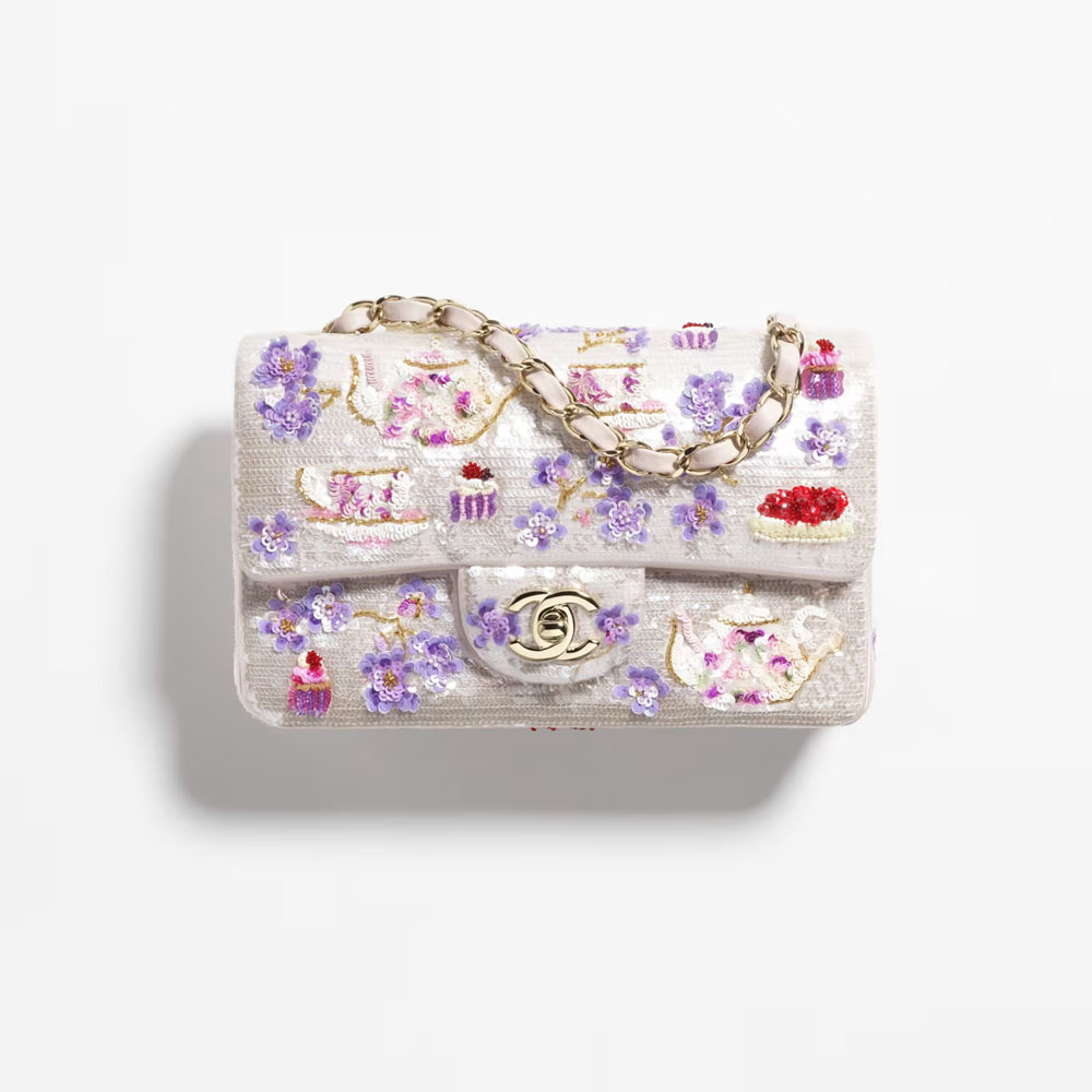 Chanel Mini classic bag Embroidered satin sequins A69900 B17014 NZC06: Image 1