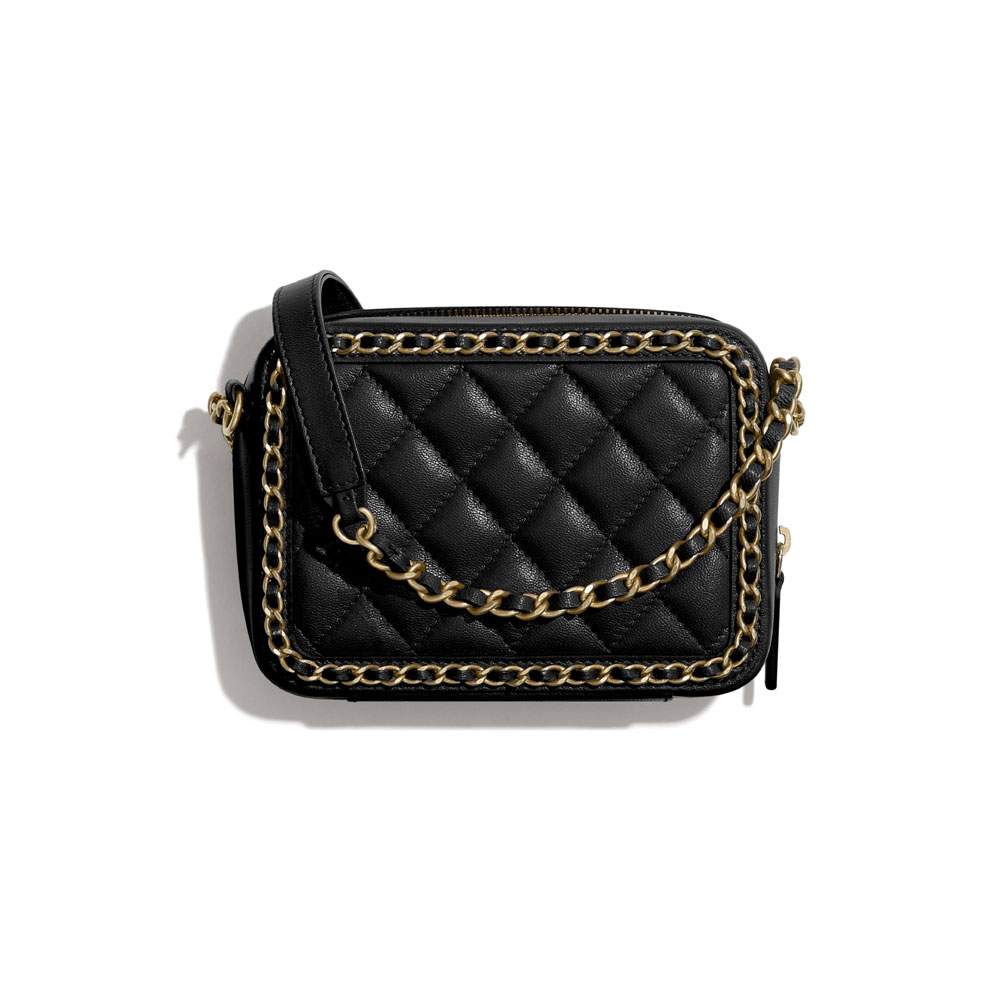 Chanel Goatskin Metal Black Clutch with Chain A84452 B02823 94305: Image 2