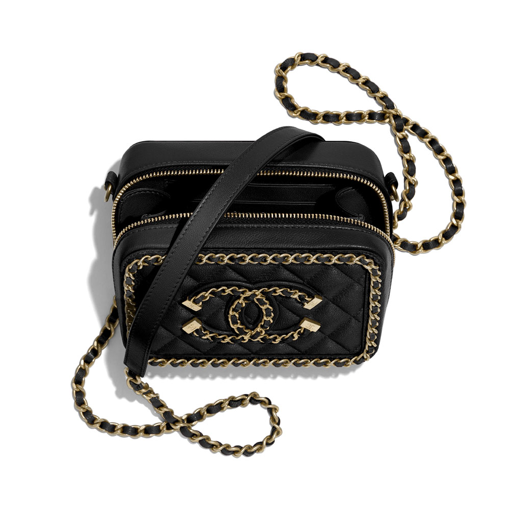 Chanel Goatskin Metal Black Clutch with Chain A84452 B02823 94305: Image 3