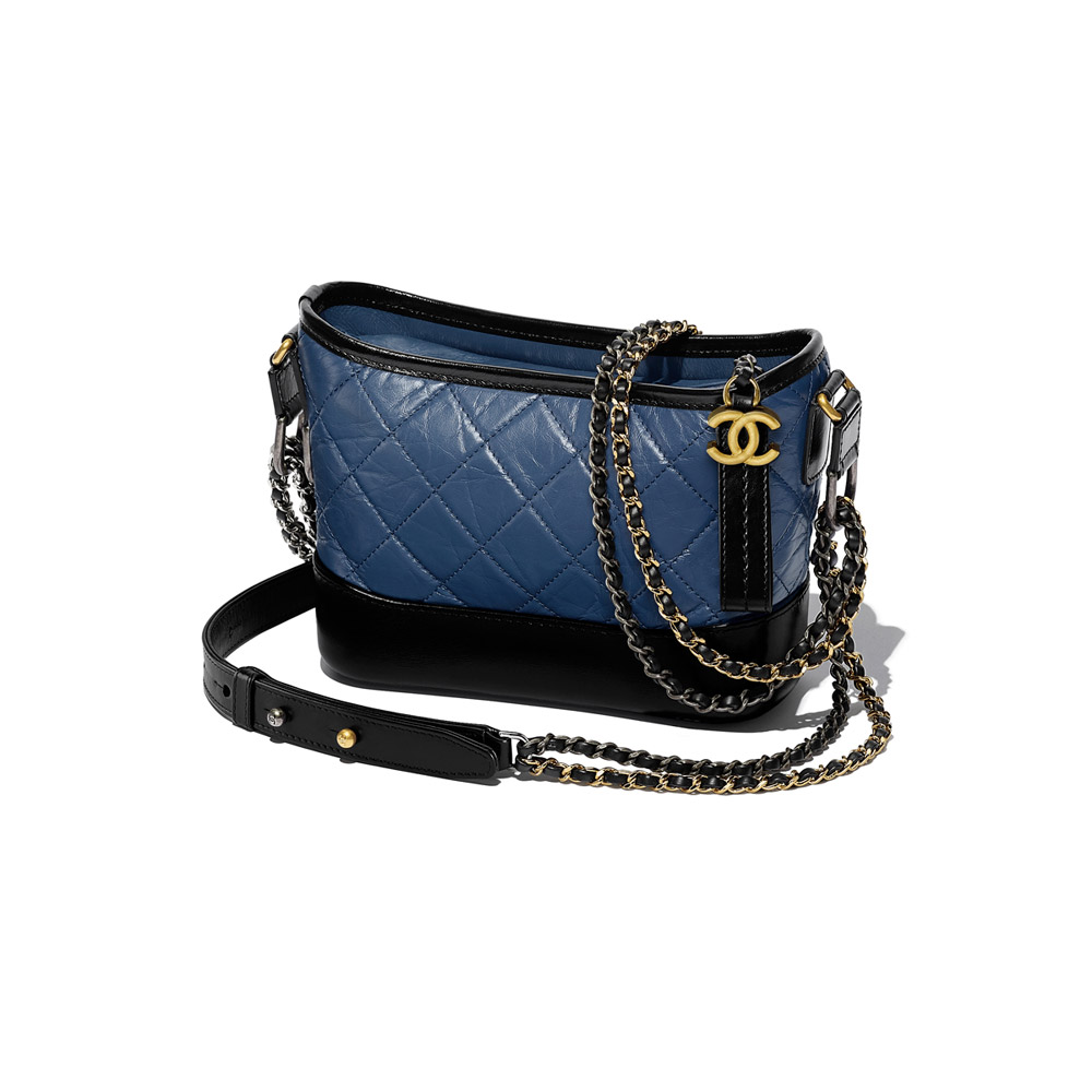 Chanels Gabrielle small hobo bag navy blue black A91810 Y61477 C0202: Image 2