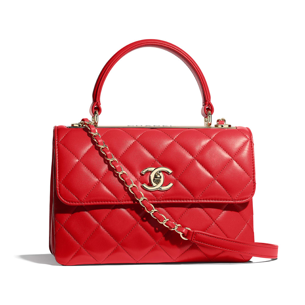 Chanel Red Small Flap Bag With Top Handle A92236 Y60767 N0896: Image 1