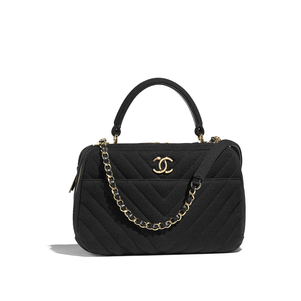 Chanel bowling bag jersey gold tone metal A92238 Y84179 94305: Image 1