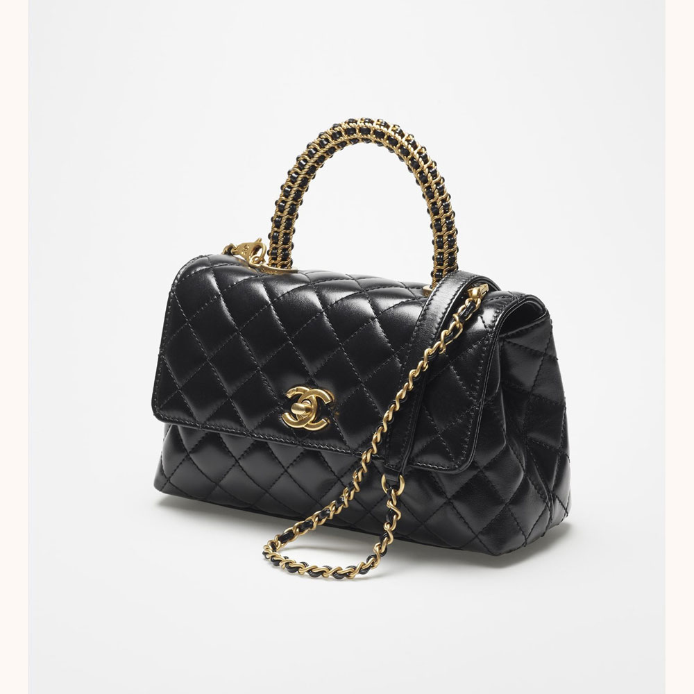 Chanel Flap Bag with Top Handle A92990 B07608 94305: Image 1