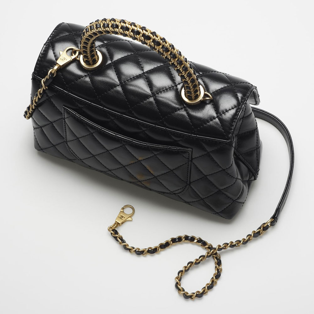 Chanel Flap Bag with Top Handle A92990 B07608 94305: Image 3