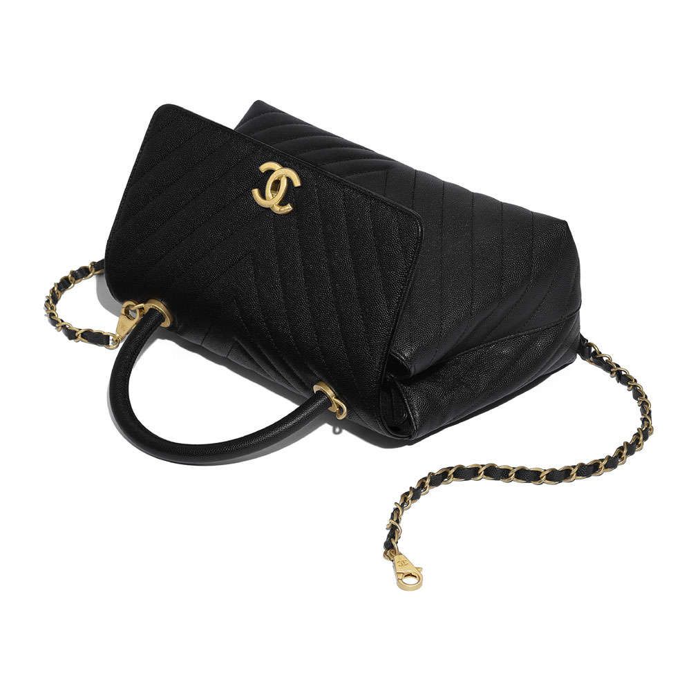 Chanel Black Flap Bag With Top Handle A92991 B00826 94305: Image 3