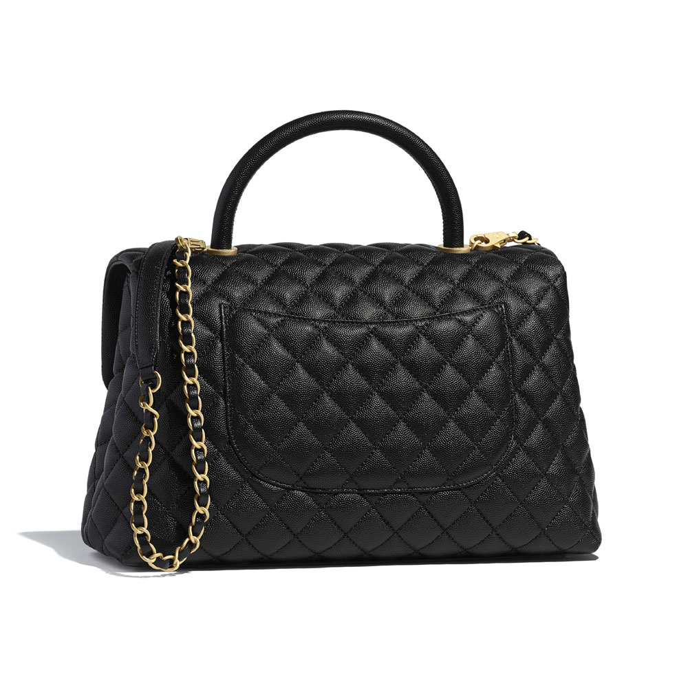 Chanel large flap bag top handle grained calfskin A92992 Y61556 94305: Image 2